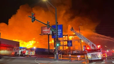 Denver crews battle fire at building under construction on Leetsdale Drive near Glendale; "The damage is massive"