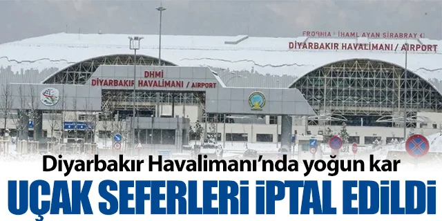 Diyarbakır'da uçak seferlerine kar engeli