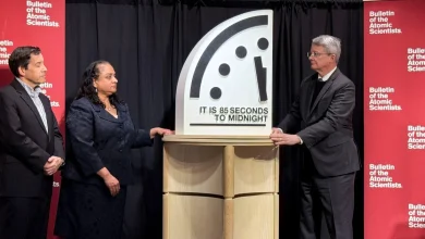 "Doomsday Clock" moves to 85 seconds to midnight, closest point to catastrophe since its debut
