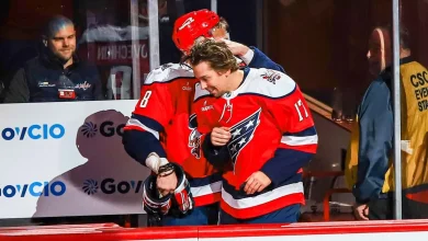 Dylan Strome reveals all the hockey equipment Alex Ovechkin keeps after his goals