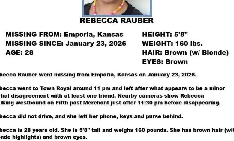 Emporia Police Release Additional Information in Search for Rebecca Rauber, Ask for Help from the Community