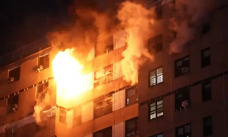 FDNY firefighters battle 4-alarm blaze on top floors of Bronx apartment
