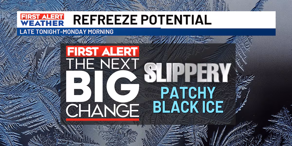 FIRST ALERT: Patchy black ice possible overnight, plenty of sunshine on tap for MLK Day