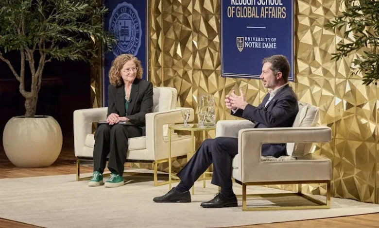 Former South Bend mayor Pete Buttigieg returns to Notre Dame