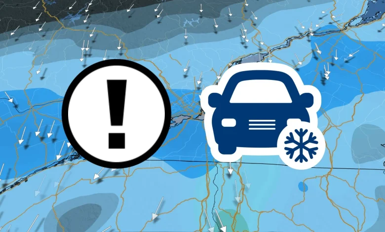 Forte neige, poudrerie et chute du mercure : chaos sur les routes