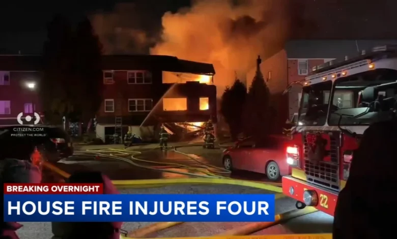 Four injured after house fire in the Somerton section of Philadelphia