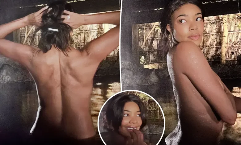 Gabrielle Union, 53, strips down for sultry soak on Japan trip