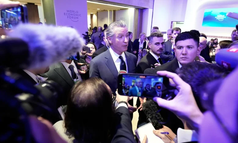 Gavin Newsom says he was blocked from entering USA House at Davos