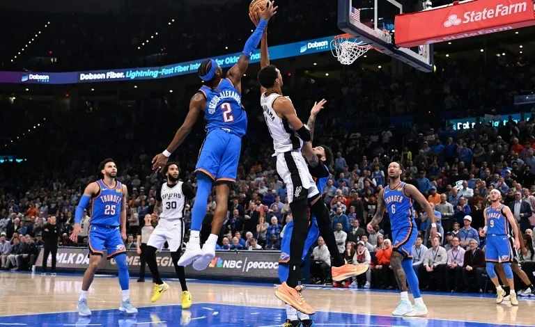 Gilgeous-Alexander shines as Thunder halt Spurs losing streak