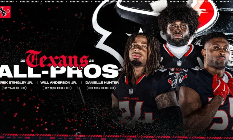 Houston Texans DE Will Anderson Jr., DE Danielle Hunter and CB Derek Stingley Jr. Named Associated Press All-Pro