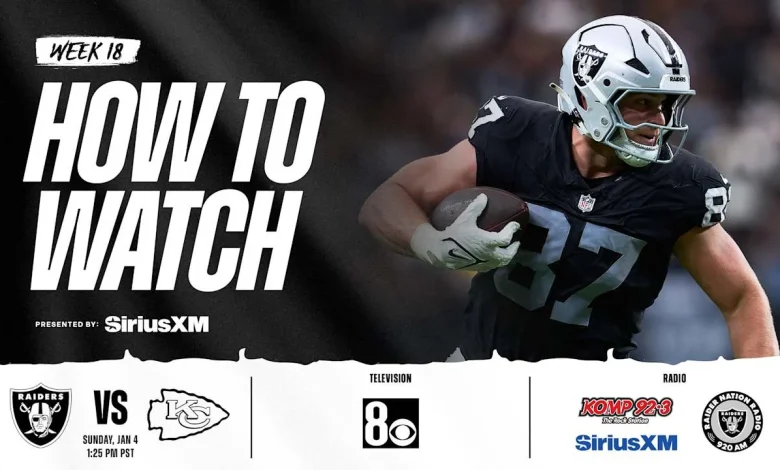 How to watch Las Vegas Raiders vs. Kansas City Chiefs on January 4, 2026