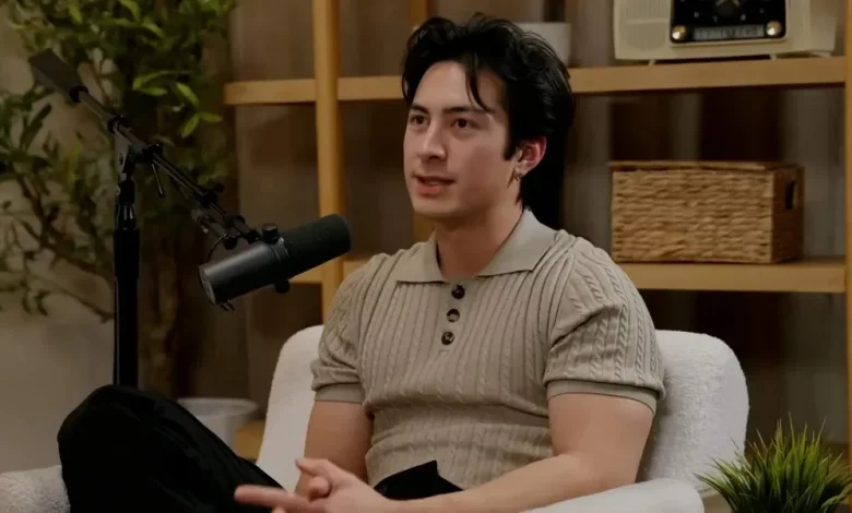 Hudson Williams says he and Connor Storrie broke the ice while wearing nothing but a sock