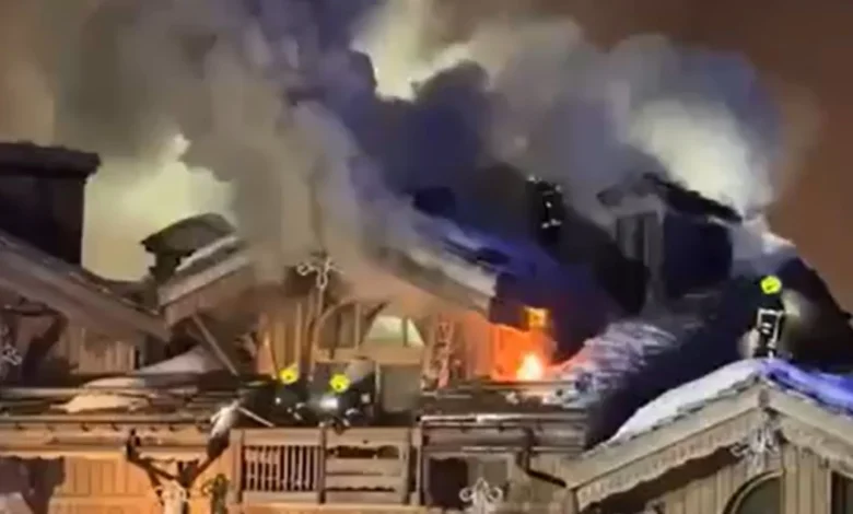 Huge inferno rips through 5-star ski resort hotel as hundreds of guests flee