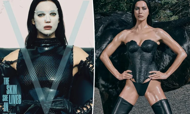 Irina Shayk’s wild V cover shoot includes studded thongs, caged corsets and jockstraps