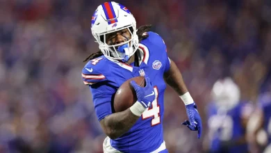 Is James Cook playing today for Bills with rushing title on the line?