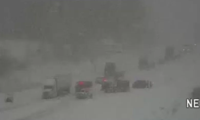 Jackknifed semis, 100 car pileup shuts down I-196; stranded drivers bussed from crash site