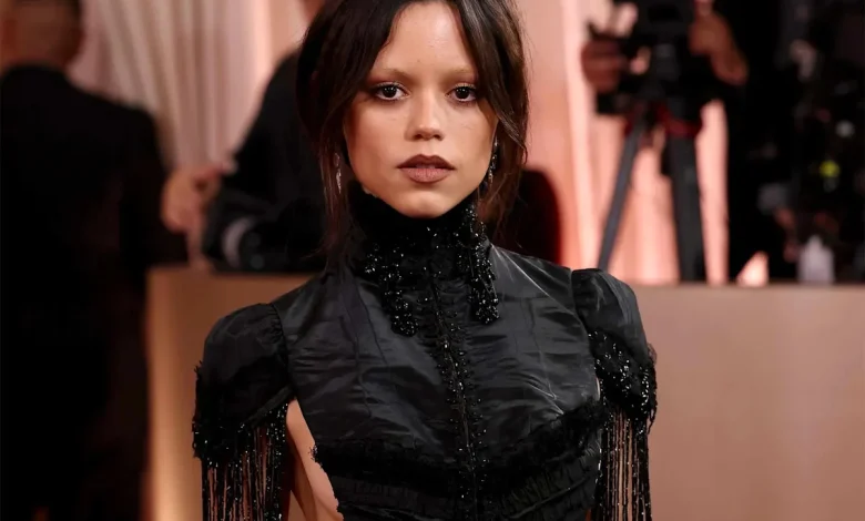 Jenna Ortega Shows Off Her G-String at Golden Globes 2026 in Completely Backless Goth Look