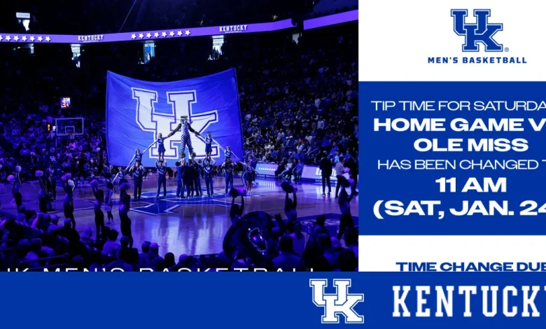 Kentucky Men’s Basketball Tipoff vs. Ole Miss Moved Earlier to 11 a.m. ET