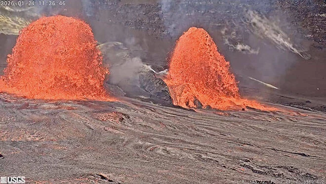 Kilauea’s episode 41 of lava fountaining begins in Halemaumau crater