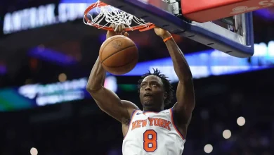 Knicks forward OG Anunoby nails putback slam over Joel Embiid