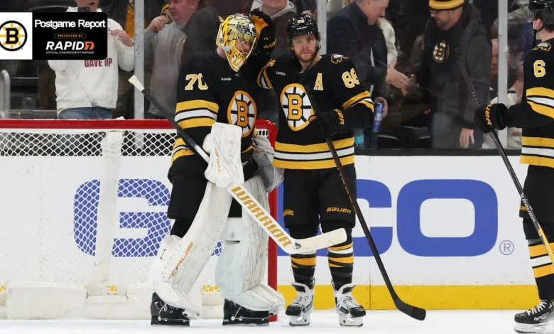 Korpisalo Backstops Bruins to 4-1 Win Over Flames