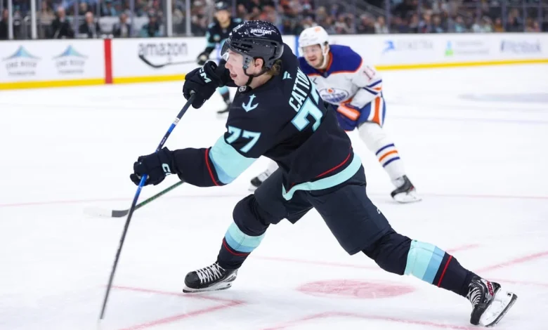 Kraken’s Berkly Catton exits game against Maple Leafs