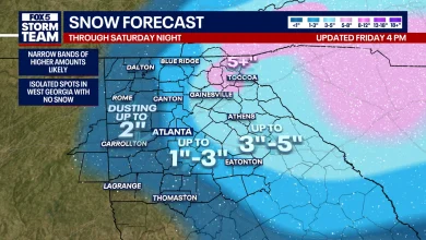 LIVE UPDATES: Snow falling in North Georgia