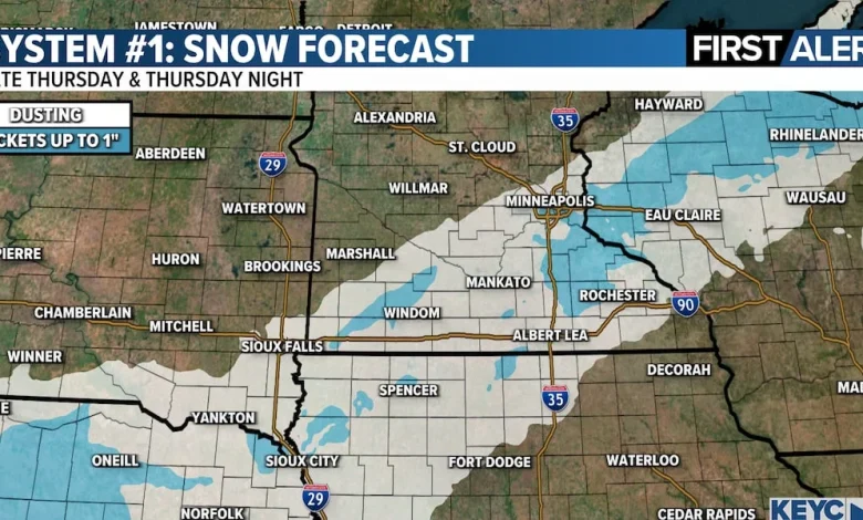 Late week systems to bring rain and light snow
