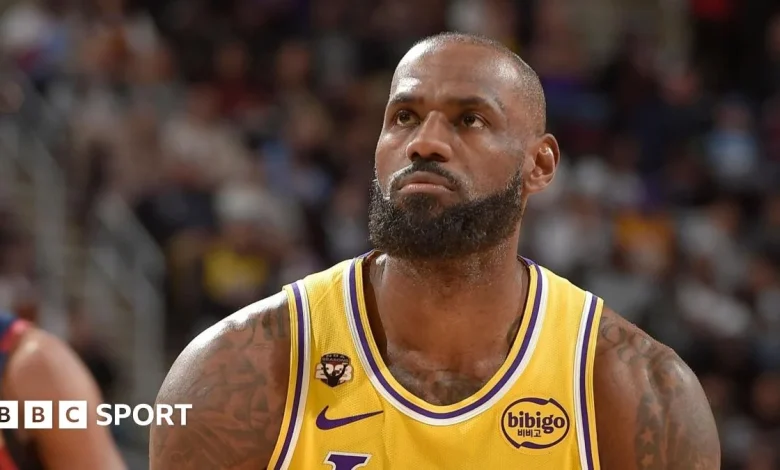 LeBron James wipes away tears during LA Lakers defeat at Cleveland Cavaliers
