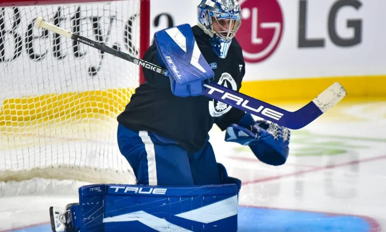 Leafs’ Stolarz says nerve issue kept him out, still ‘couple more practices’ away from return