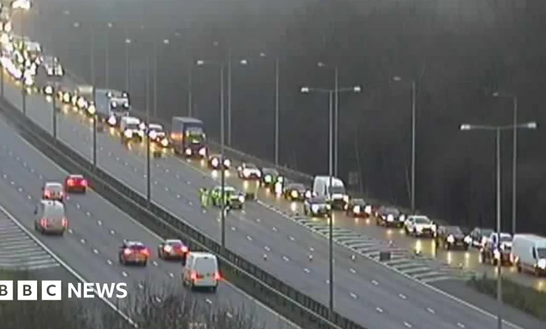 M1 reopens in Leicestershire after cattle truck crash and car fire