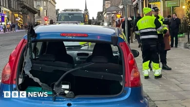 Man arrested after car crashes into scaffolding in Edinburgh