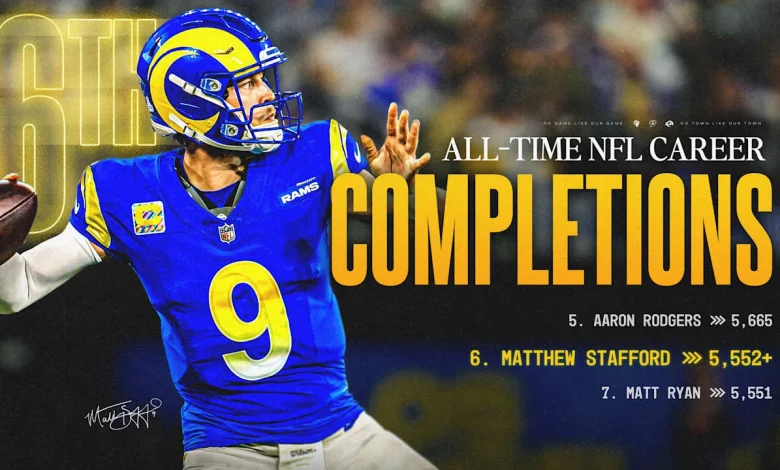 Matthew Stafford passes Matt Ryan for 6th all-time in completions