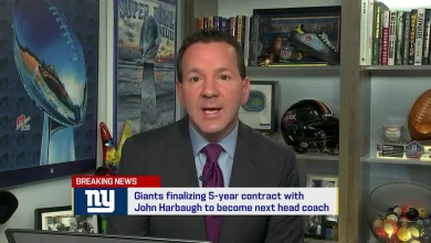 NFL Network Insider Ian Rapoport: New York Giants finalizing 5-year contract with John Harbaugh to be next head coach