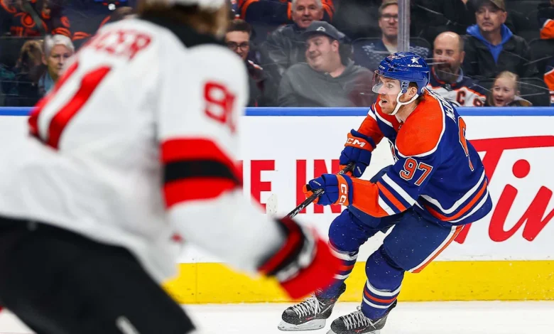 NHL On Tap: McDavid looks to extend personal point streak against Devils