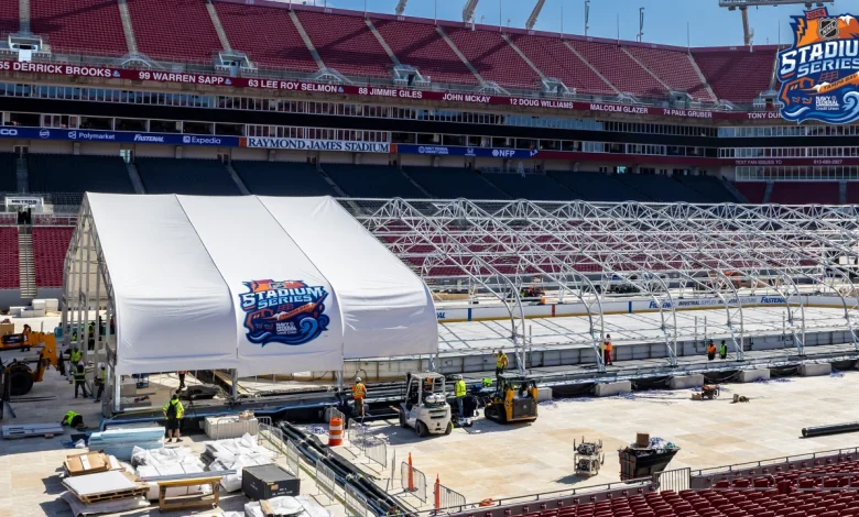 NHL 'happy to have' tent over rink during Stadium Series prep