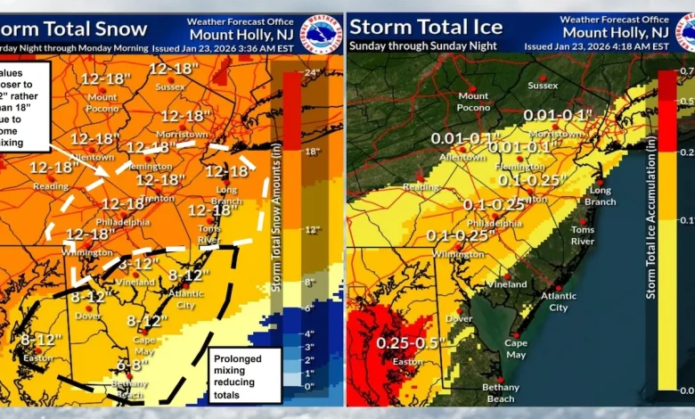 N.J. weather: Widespread 12 to 18 inches of snow, dangerous ice to slam state this weekend. Latest forecast.