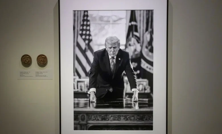 National Portrait Gallery removes impeachment references next to Trump photo : NPR