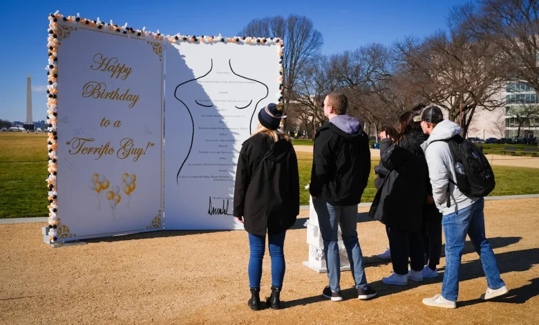 New protest art on National Mall takes aim at Trump and Epstein files