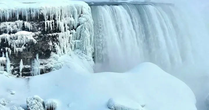 Niagara Falls partly freezes, creating ‘dazzling’ views