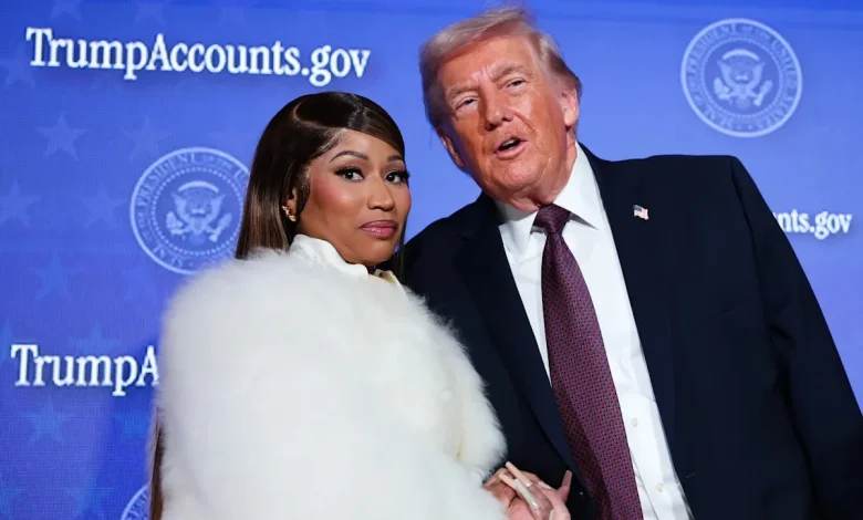 Nicki Minaj Holds Donald Trump’s Hand and Declares Herself ‘the President’s No. 1 Fan’: ‘God Is Protecting Him’
