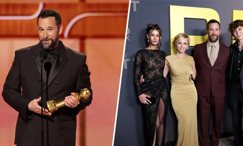 Noah Wyle Puts His Golden Globe Beside Homemade ‘Best Dad’ Trophy