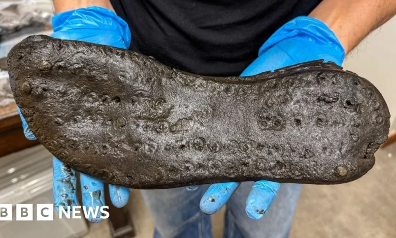 Northumberland fort's large Roman shoes to go on display