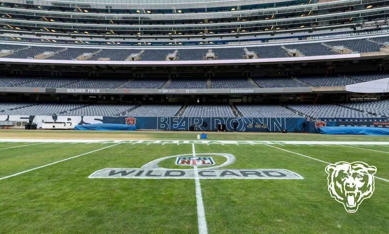 Painting Soldier Field for wild card game vs. Packers - Chicago Bears