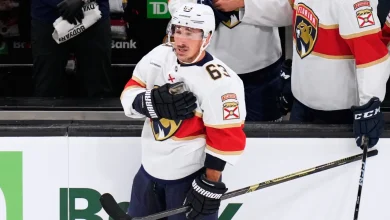 Panthers' Marchand exits vs. Maple Leafs after big hit from McMann