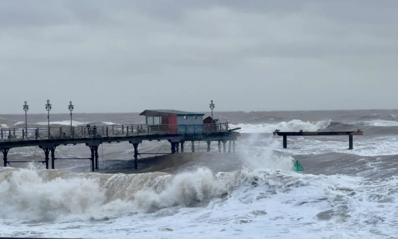 Part of Teignmouth Grand Pier in Devon washed away during Storm Ingrid