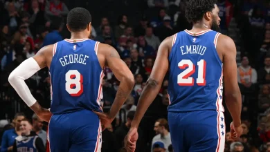Paul George out, Joel Embiid available vs. Pacers; Jared McCain recalled from G League