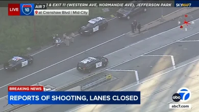 Person shot on 10 Freeway near downtown LA, prompting temporary closure of all eastbound lanes