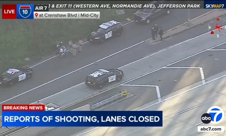Person shot on 10 Freeway near downtown LA, prompting temporary closure of all eastbound lanes