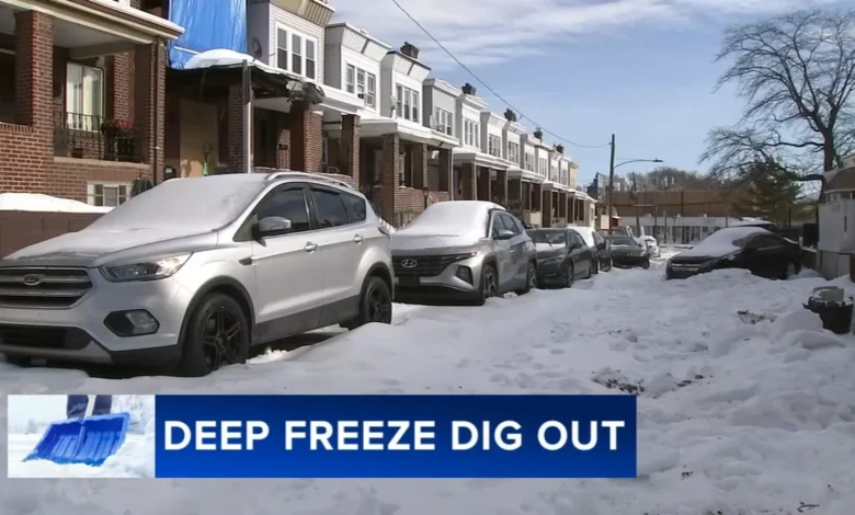 Philadelphia snow removal continues as some narrow neighborhood streets go unplowed